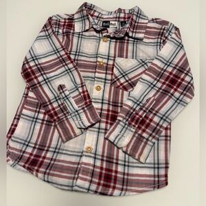 💥4/$20💥 Mick Mack Kids Red and White Plaid Button Down Shirt Size 3T